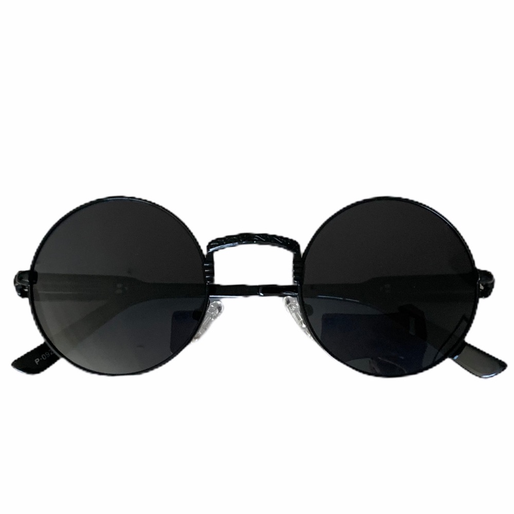 EvolutionWear Logo Round Black Sunglasses